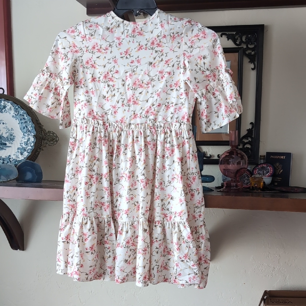 Charming Pink Floral Kids Dress